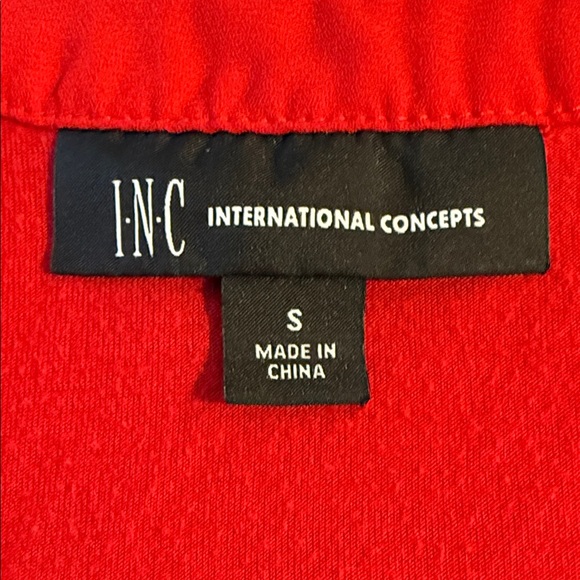 INC International Concepts Vibrant Red Blouse EUC - Picture 3 of 4